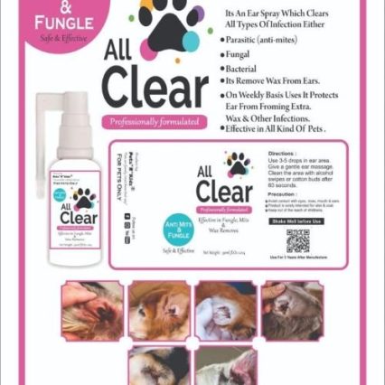 All Clear Ear Drops For Cats & Dogs