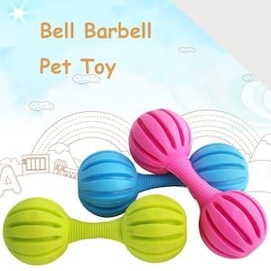 Dog Bell Barbell Rubber Toy