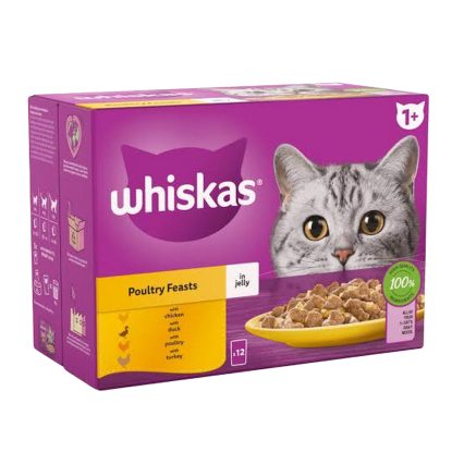 Whiskas 1+ Jelly in Poultry Feasts (85g)