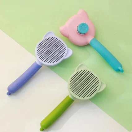 Cat Face Push Button Brush