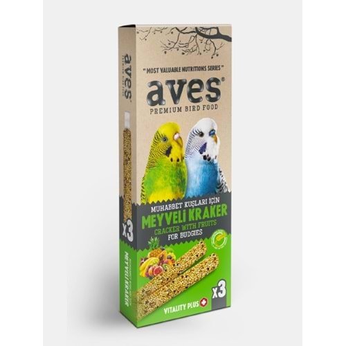 Aves Premium Bird Food For Budgies- Cracker With Fruits (3 sticks)