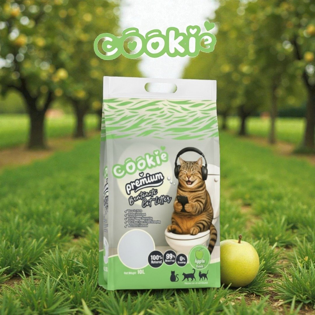 Cookie Premium Bentonite Cat Litter - Green Apple (10L)