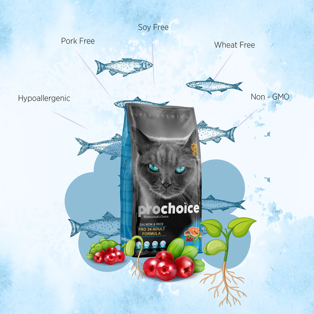 Prochoice Adult Dry Cat Food-Salmon 2kg