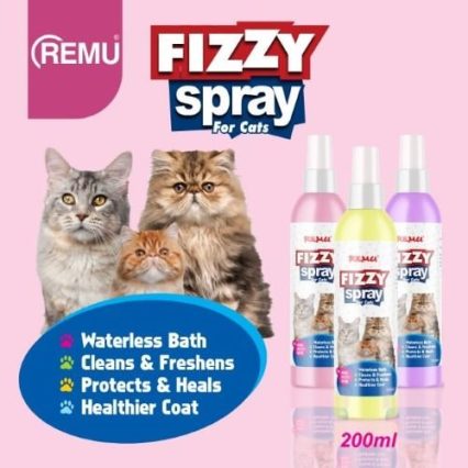 Remu Fizzy Spray For Cats (Water-less Bath) (200ml)