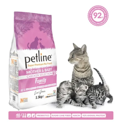 Petline Super Premium Mother & Baby Dry Cat Food-Chicken Selection (1.5kg)