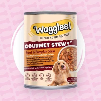 Waggles Canned Food For Dog-Beef & Pumpkin Gourmet Stew (400 g)