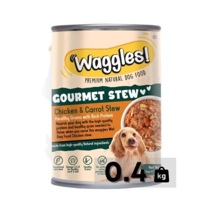 Waggles Canned Food For Dog-Chicken & Carrot Gourmet Stew (400 g)