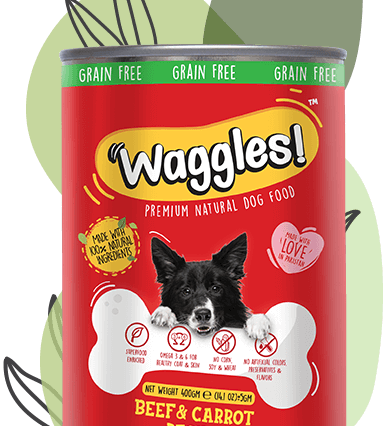 Waggles Grain Free Canned Food for Dogs – Beef & Carrot (400g)