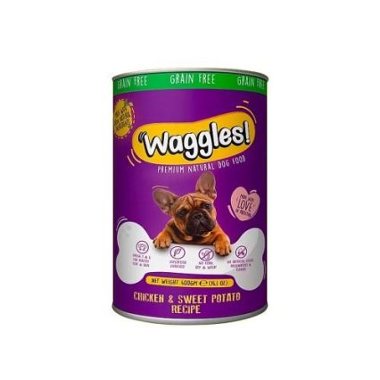 Waggles Grain Free Canned Food for Dogs – Chicken & Sweet Potato (400g)