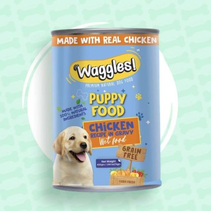 Waggles Puppy Canned Food-Chicken In Garvy (400 g)