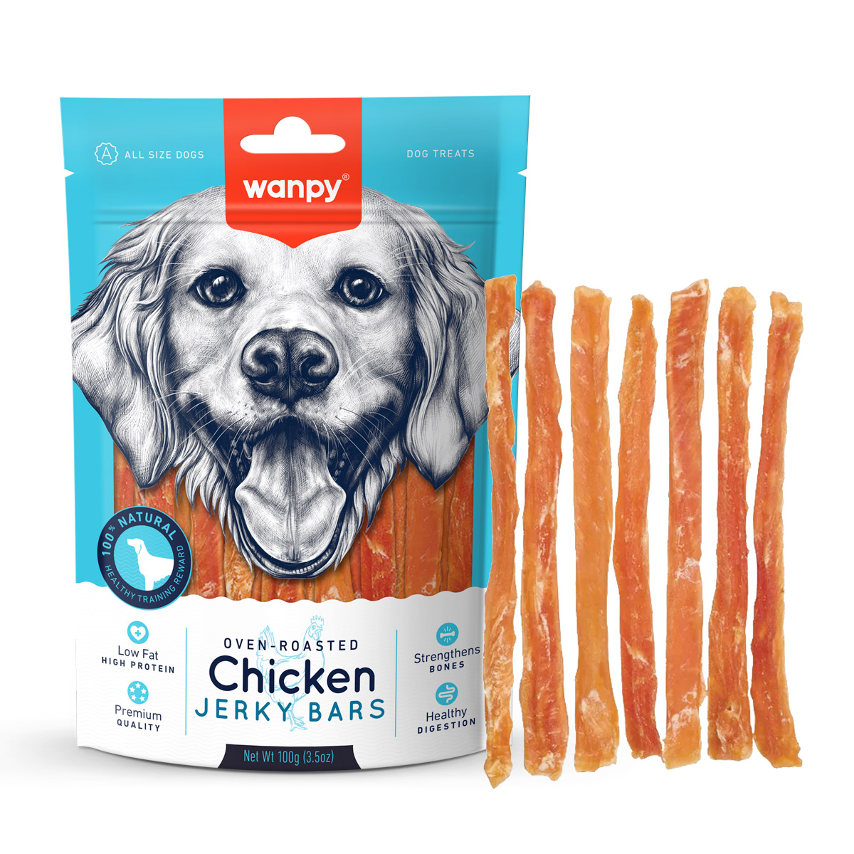 Wanpy Oven-Roasted Chicken Jerky For Dogs (100g)