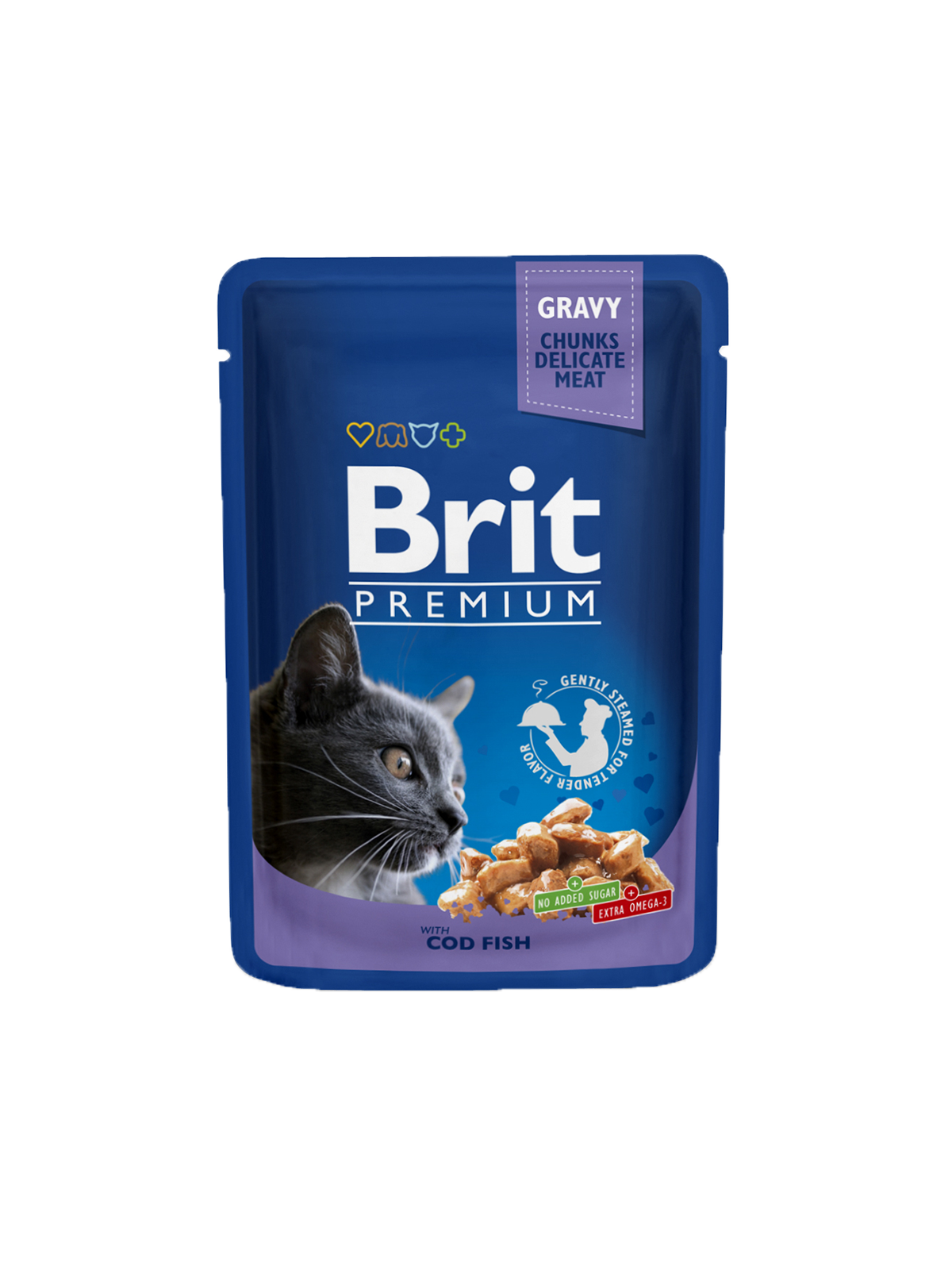 Brit Premium By Nature Gravy Chunks Adult Cat Jelly Food-Cod Fish (100g)