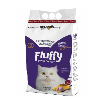 Fluffy Dry Cat Food 2packs Box (1.2kg Each Pack)
